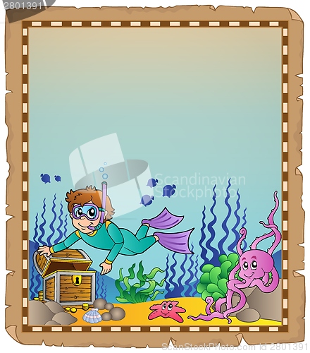 Image of Parchment with underwater theme 1