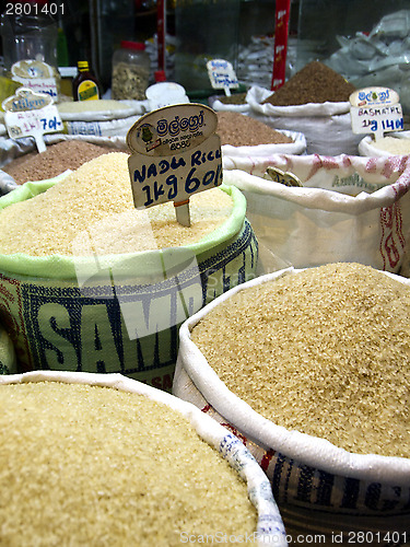 Image of Different rice varieties at the market