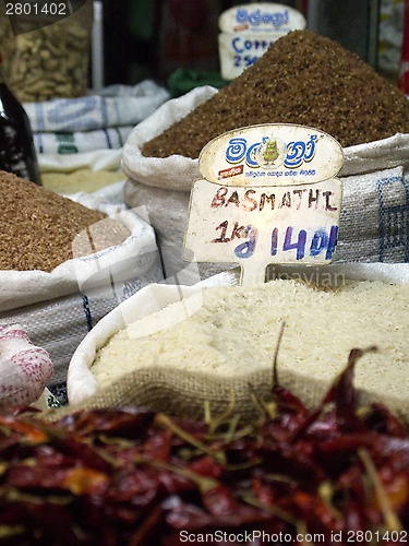 Image of Different rice varieties at the market