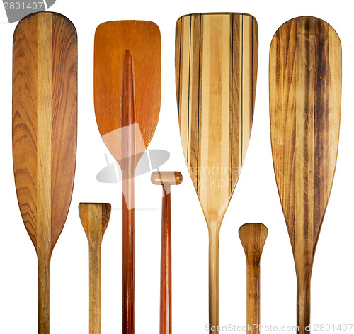 Image of wood canoe paddles abstract