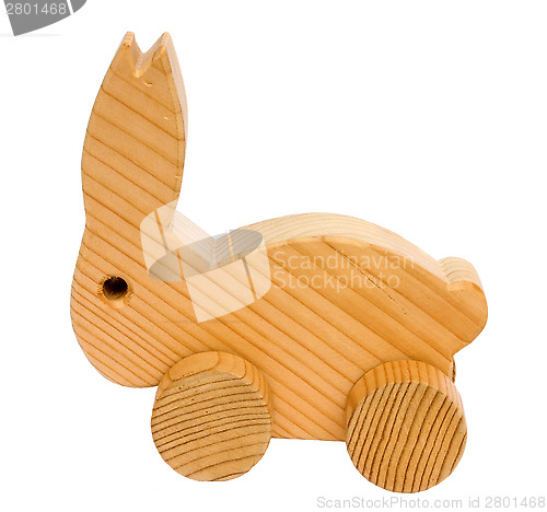 Image of Old wooden toy rabbit