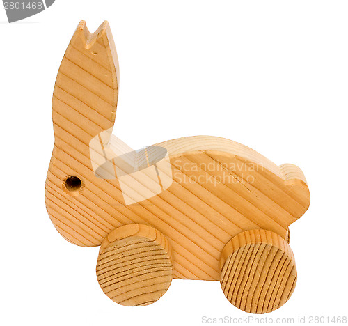 Image of Old wooden toy rabbit