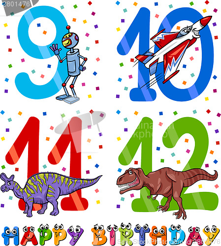 Image of birthday cartoon design for boy