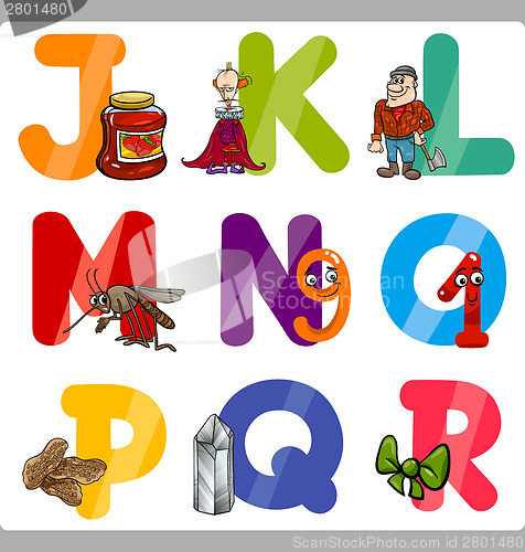 Image of Education Cartoon Alphabet Letters for Kids