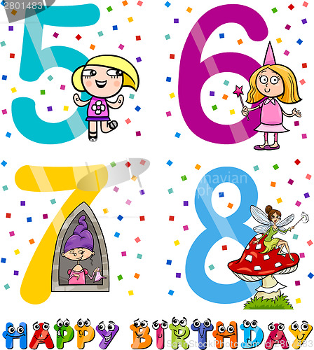 Image of birthday cartoon design for girl