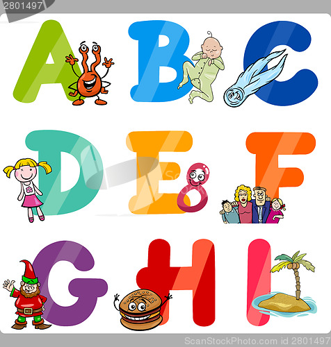 Image of Education Cartoon Alphabet Letters for Kids