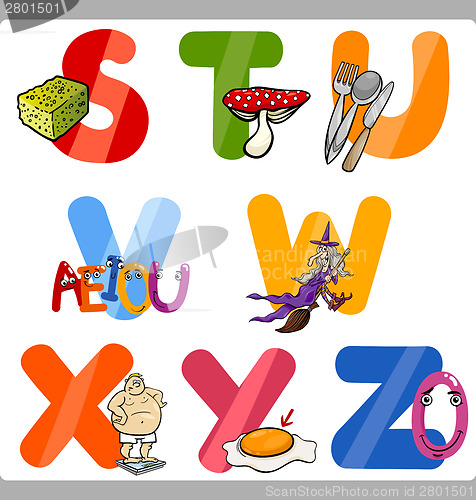 Image of Education Cartoon Alphabet Letters for Kids