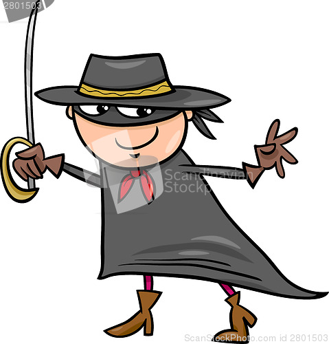 Image of boy in zorro costume cartoon