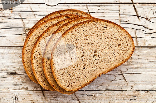 Image of five slices of rye bread