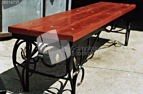 Image of forged bench in stiletto "modernist style"