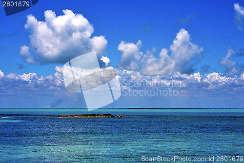 Image of coastline and rock in the  blue lagoon relax  