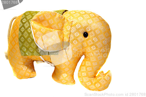 Image of Toy orange patterned fabric elephant from Thailand