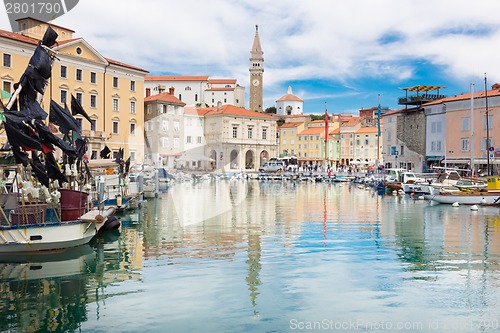 Image of Picturesque old town Piran, Slovenia.