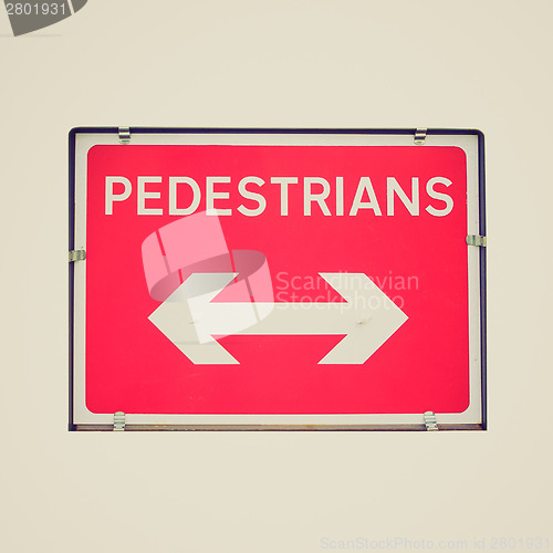 Image of Retro look Pedestrian sign