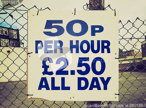 Image of Retro look Parking sign