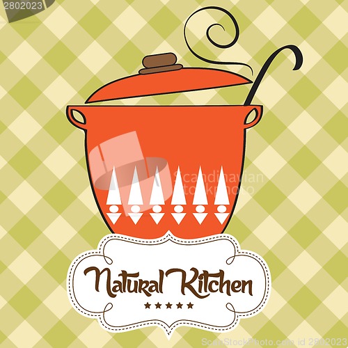 Image of Cooking pan with message "natural kitchen"