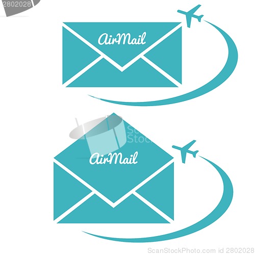 Image of envelope with air mail sign