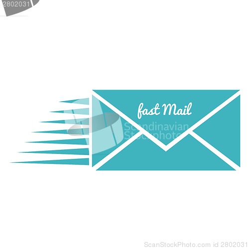 Image of fast mail sing, isolated on white
