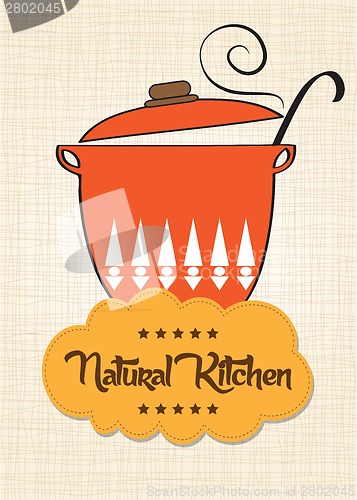 Image of Cooking pan with message "natural kitchen"