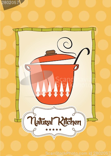 Image of Cooking pan with message "natural kitchen"