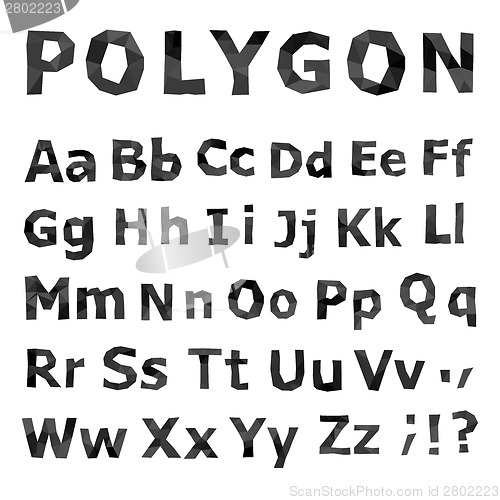 Image of Alphabet. Polygonal font set.