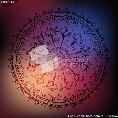 Image of Mandala. Sea background.