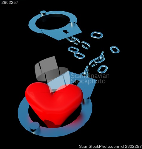 Image of Handcuffs and heart symbol