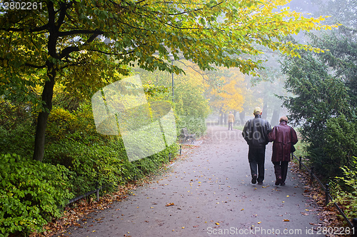 Image of Senior couple in  park