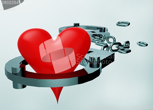 Image of Handcuffs and heart symbol