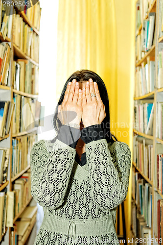 Image of Student at old library