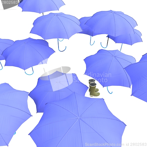 Image of Umbrella &amp; wellingtons