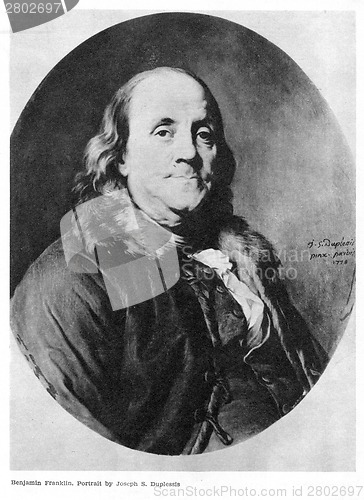 Image of Benjamin Franklin on portrait