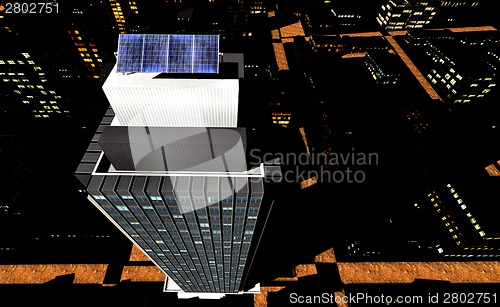 Image of Solar panels in city