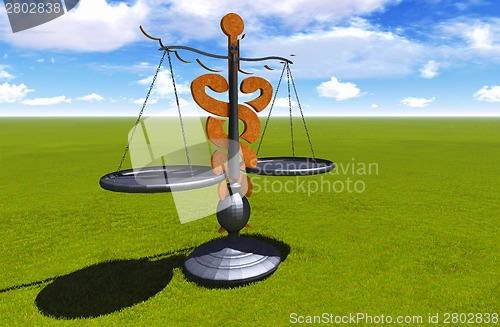 Image of Asclepius &amp; Justice scale