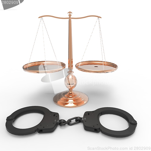 Image of Scales of justice and handcuffs