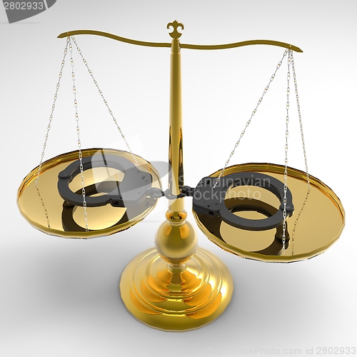 Image of Scales of justice and handcuffs