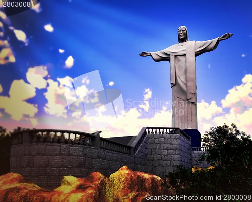 Image of Famous statue of the Christ the Reedemer, in Rio de Janeiro, Brazil