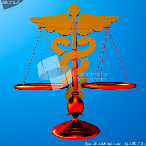 Image of Asclepius &amp; Justice scale