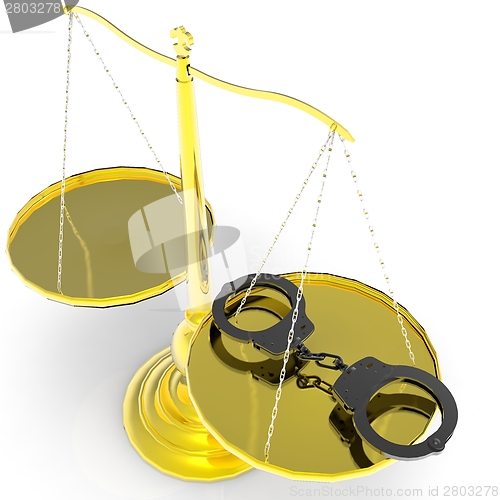 Image of Scales of justice and handcuffs