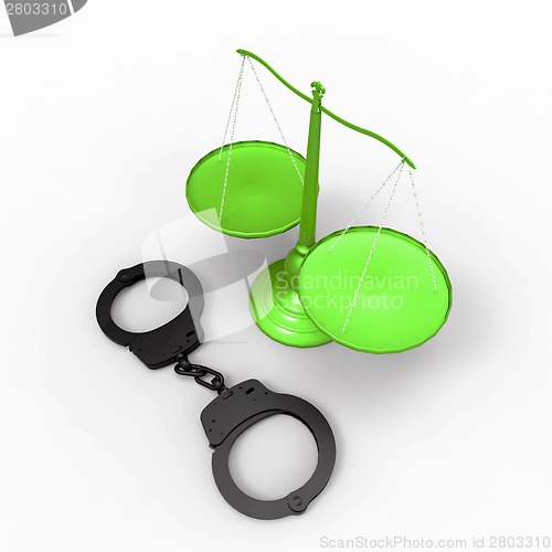 Image of Scales of justice and handcuffs