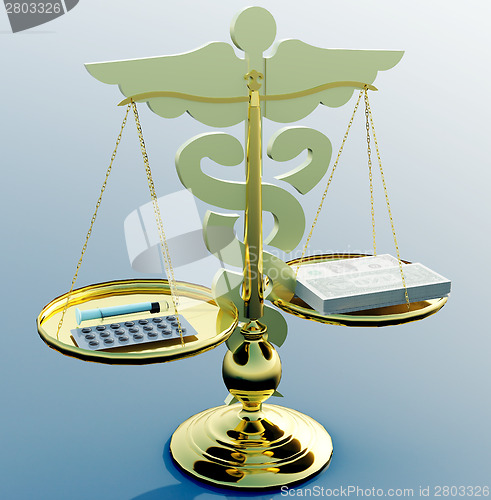 Image of Asclepius &amp; Justice scale