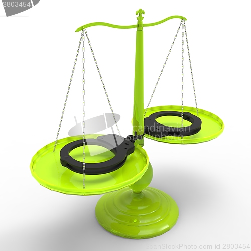 Image of Scales of justice and handcuffs