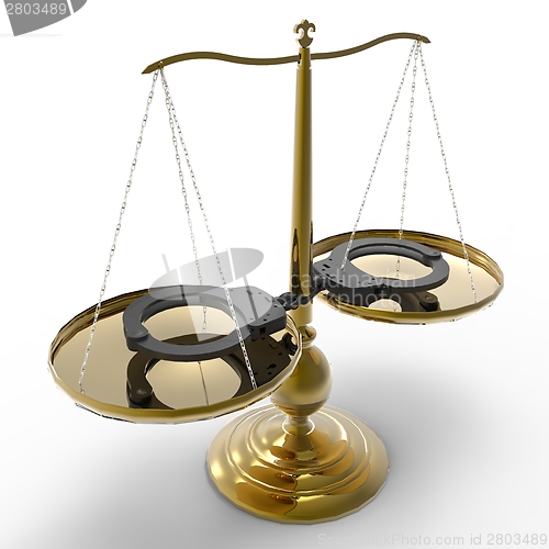 Image of Scales of justice and handcuffs