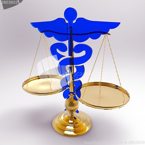 Image of Asclepius &amp; Justice scale