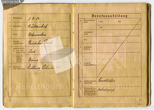 Image of German vintage EMPLOYMENT RECORD -WORK CERTIFICATE