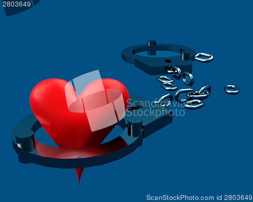 Image of Handcuffs and heart symbol