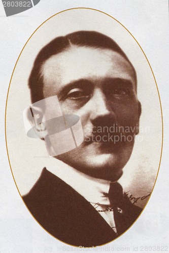 Image of Germany, circa 1910-20s: Young Adolf Hitler shown on a historic 