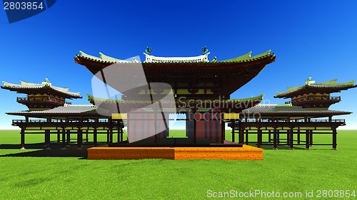 Image of Zen buddhist temple in the mountains