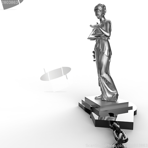 Image of Themis statue and handcuffs