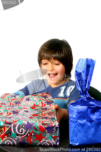 Image of Boy with gifts